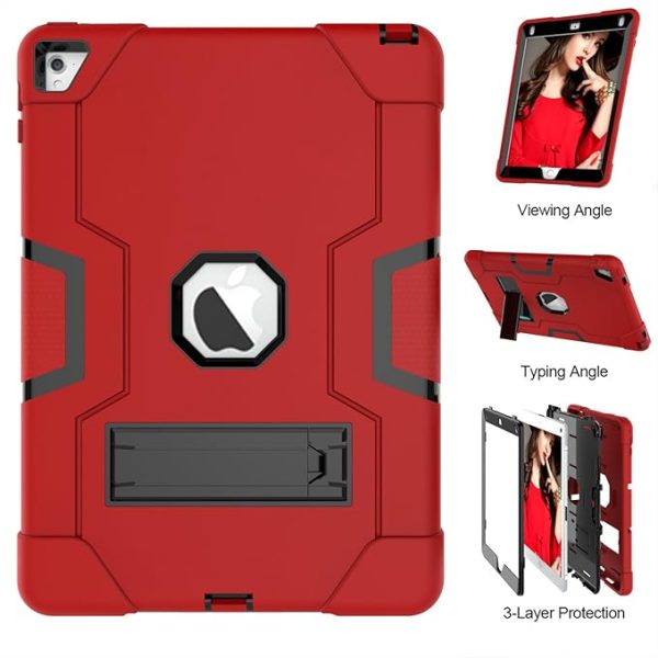 Funda Antishock Para Ipad 9.7 " Protección De Plástico y Silicona De Tres Capas Protección Resistente a Los Golpe, Sin Ranura Para Bolígrafo